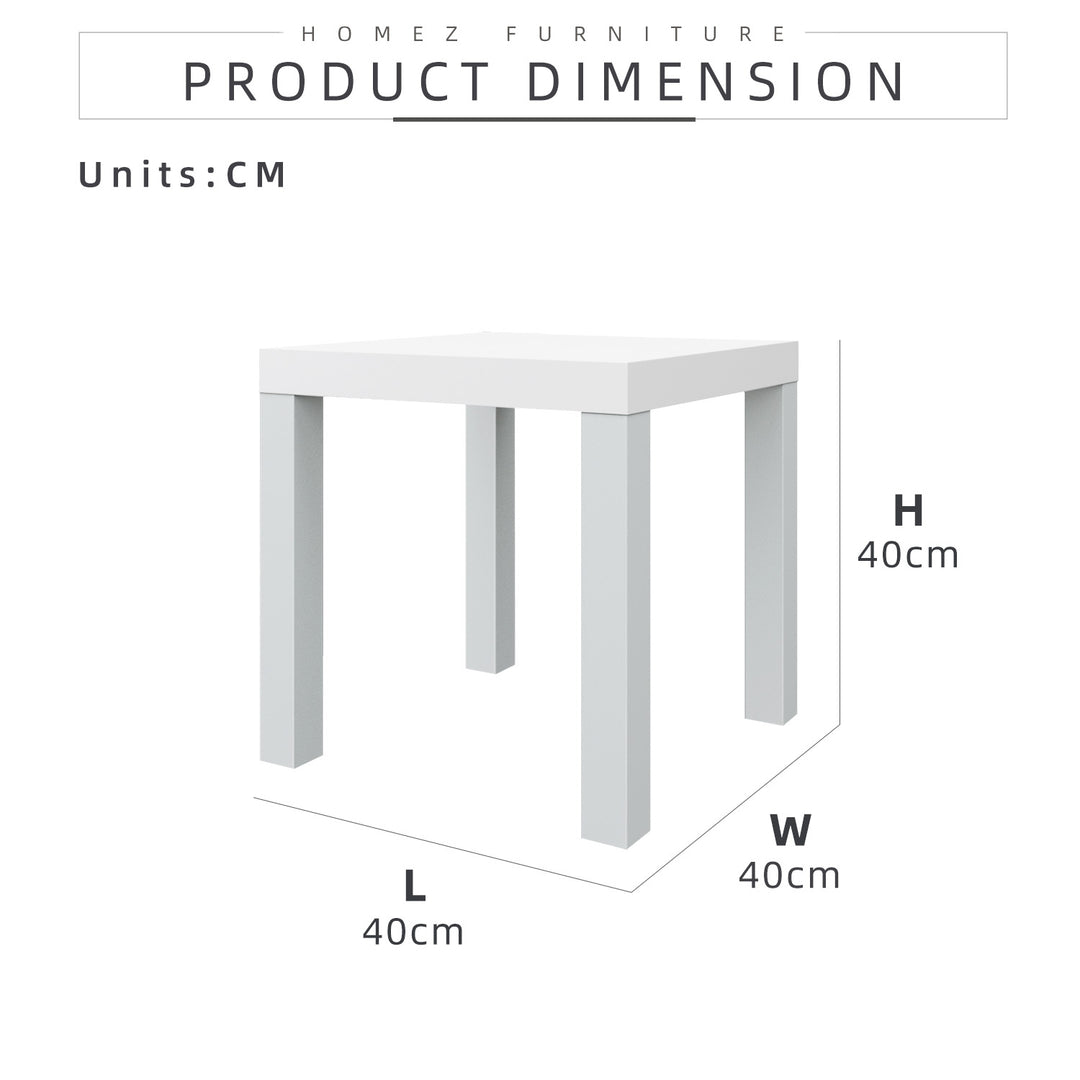 HomeZ 1.3FT Side Table Wood White/Natural Oak Meja Sisi (40x40x40cm) - 1909