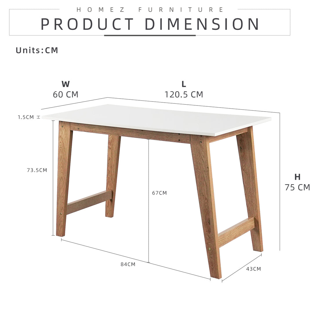 Homez Simona Series Dining Table Solid Board Leg-HMZ-FN-DT-S0006-WT