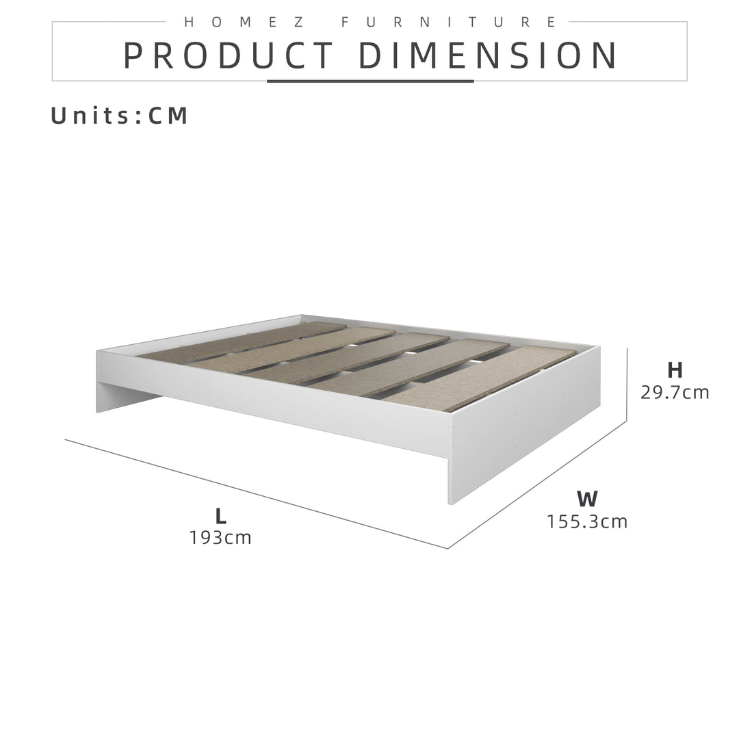 [COMBO] Homez Wooden Queen Bed Frame with Headboard / without Headboard + 5 Inch High Density Rebond Foam Mattress-BF-8003/8023