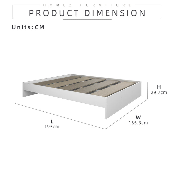 [COMBO] Homez Wooden Queen Bed Frame with Headboard / without Headboard + 5 Inch High Density Rebond Foam Mattress-BF-8003/8023