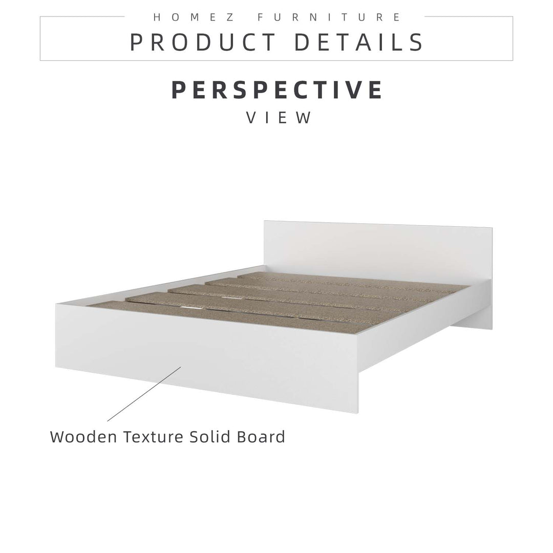 [COMBO] Homez Wooden Queen Bed Frame with Headboard / without Headboard + 5 Inch High Density Rebond Foam Mattress-BF-8003/8023