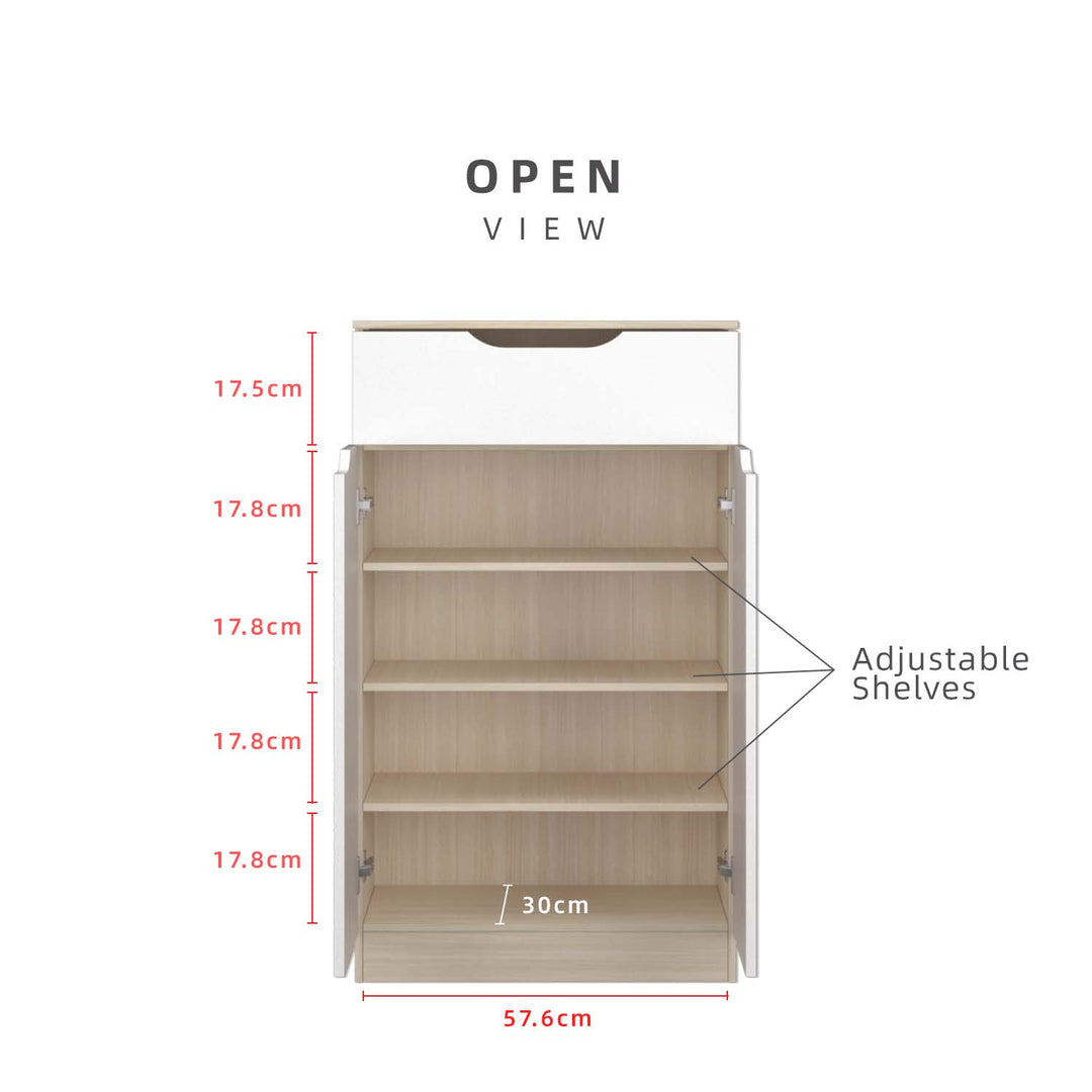 Homez 1.9FT/2.6FT Shoe Cabinet Modernist Design Shoe Rack / Rak Kasut-HMZ-FN-SR-3723/3724/3725