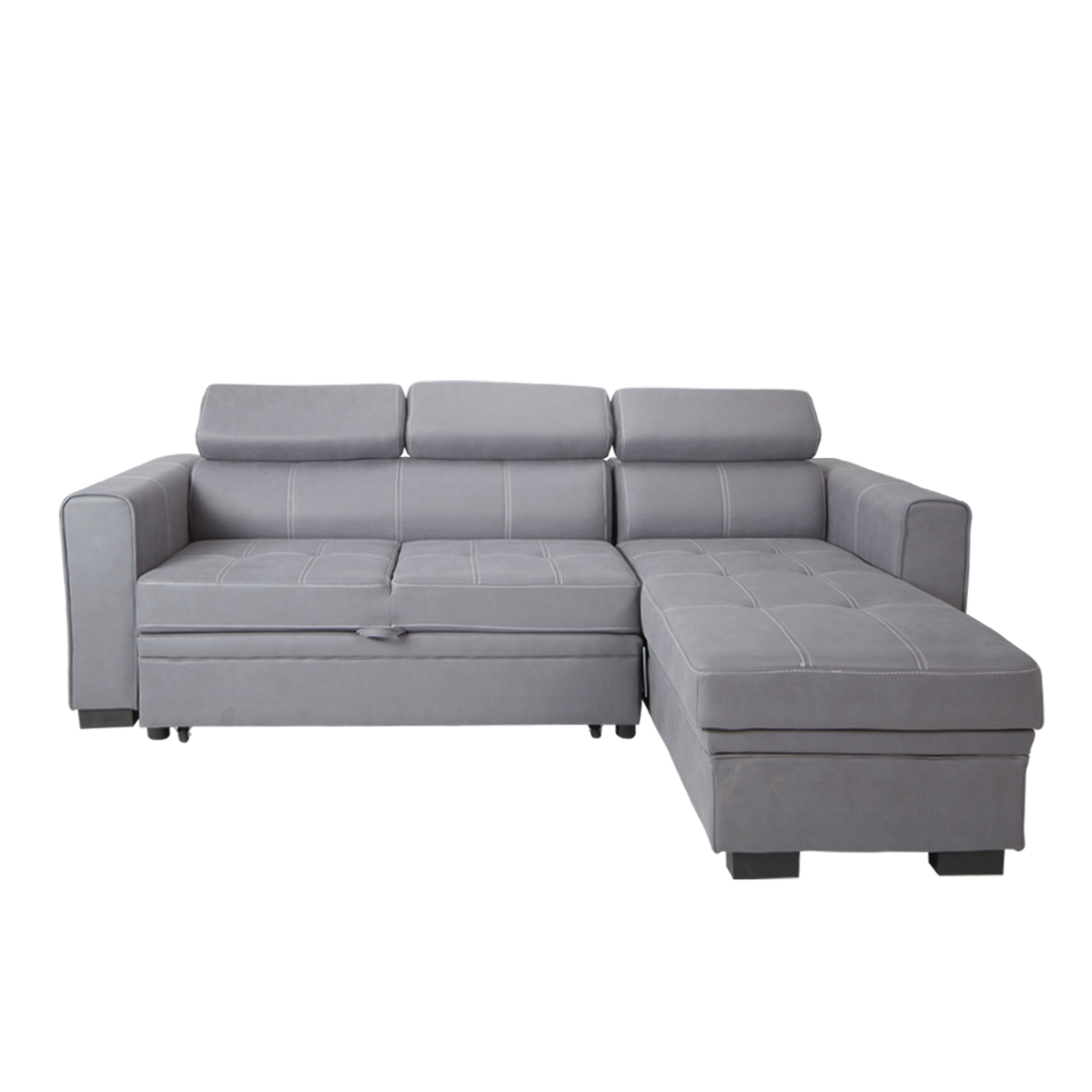 Homez 6.6FT L-Shape Leathaire 3 Seater Sofa / Sofa Bed-HMZ-FN-SF-Y2960