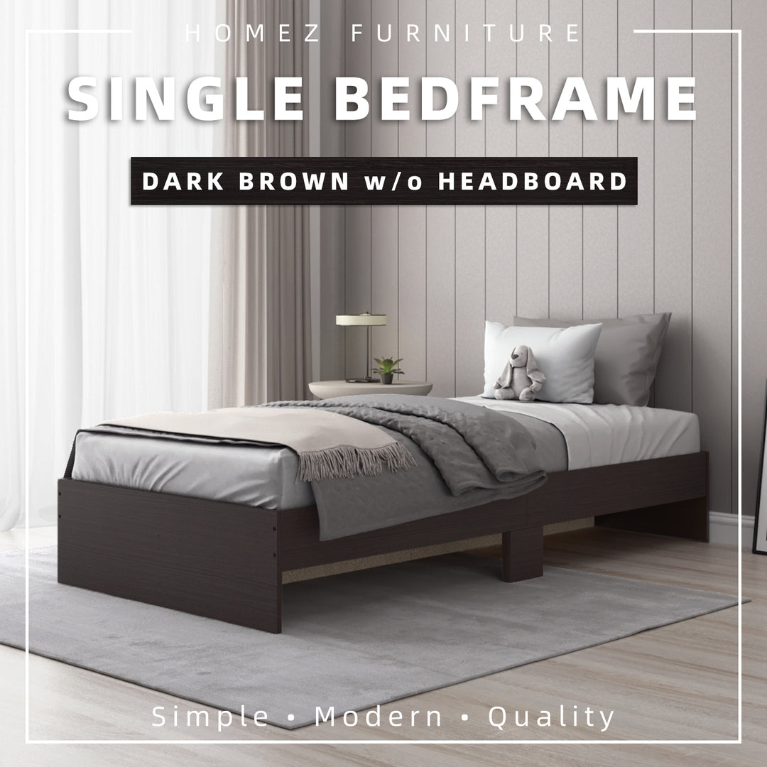 Homez Wooden Single / Queen Bed Frame Single hard bed frame board bedroom Minimalist - White 8002/8003