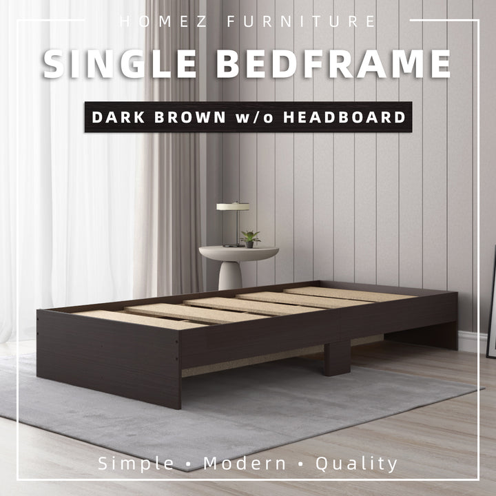 Homez Wooden Single / Queen Bed Frame Single hard bed frame board bedroom Minimalist - White 8002/8003