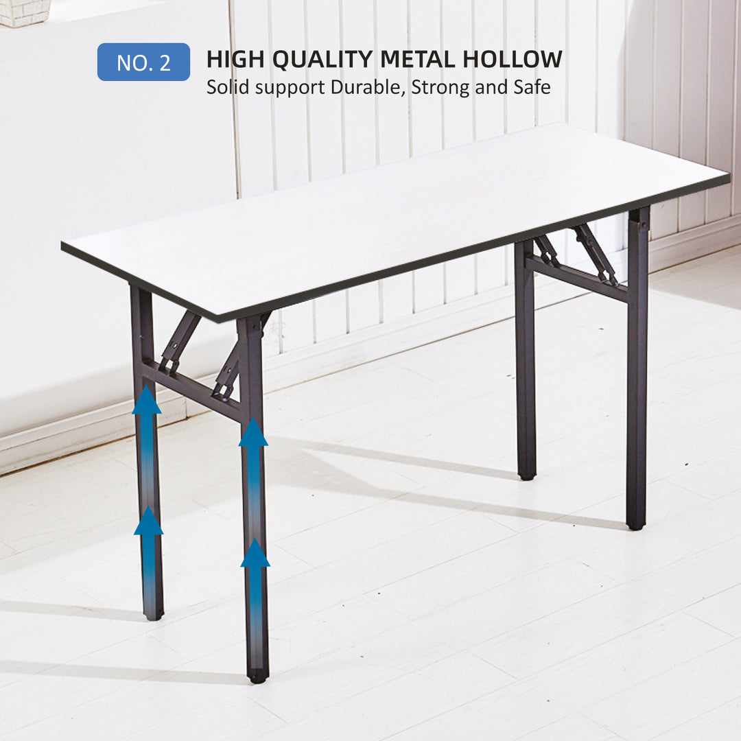 Homez 4FT Foldable Banquet Table Melamine Table Top Powder Coat Metal Leg - White