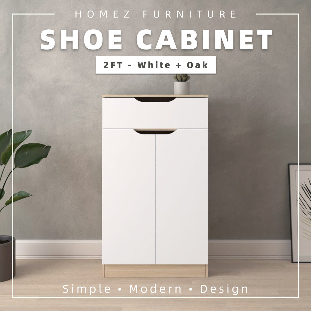 Homez 1.9FT/2.6FT Shoe Cabinet Modernist Design Shoe Rack / Rak Kasut-HMZ-FN-SR-3723/3724/3725