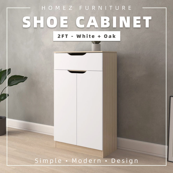 Homez 1.9FT/2.6FT Shoe Cabinet Modernist Design Shoe Rack / Rak Kasut-HMZ-FN-SR-3723/3724/3725