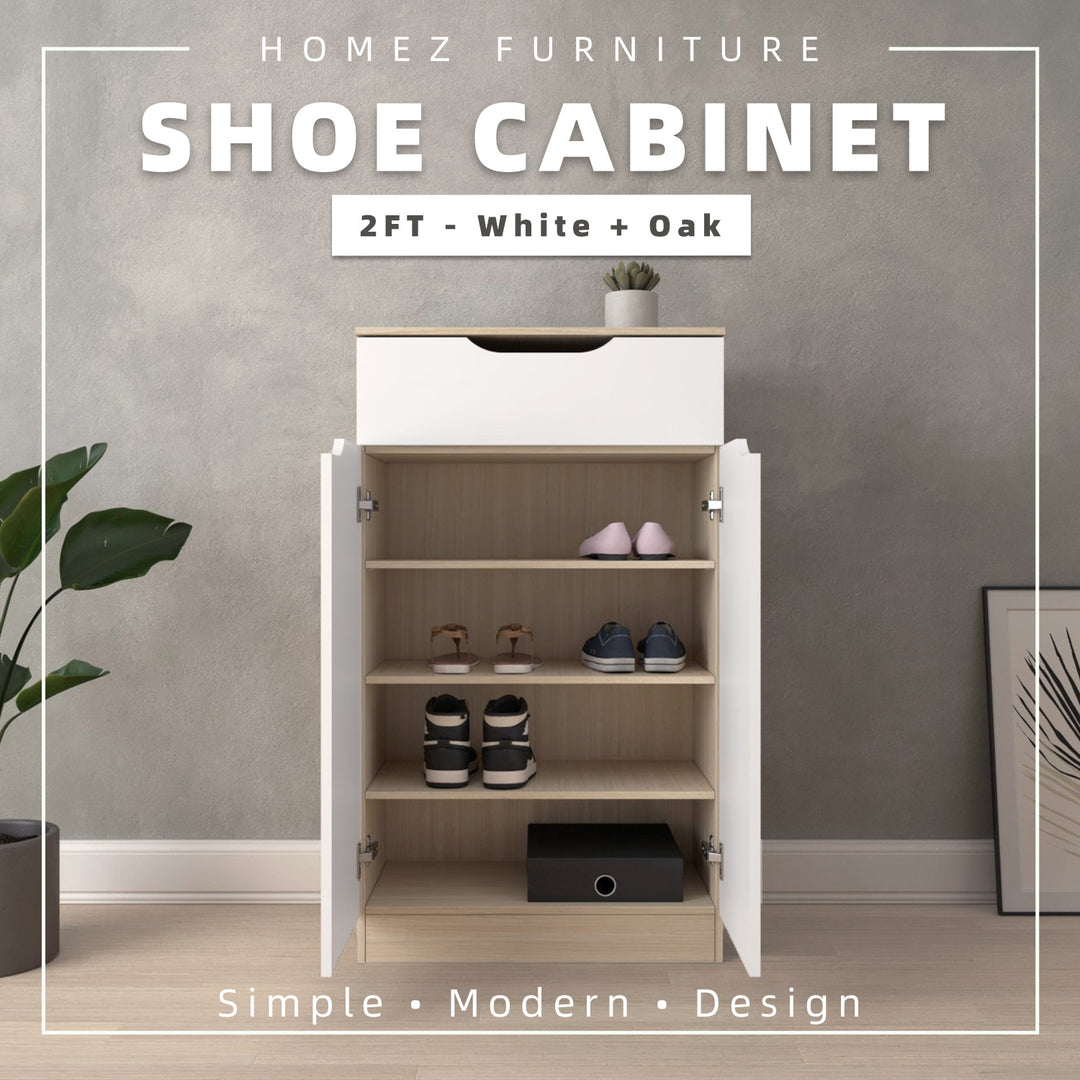 Homez 1.9FT/2.6FT Shoe Cabinet Modernist Design Shoe Rack / Rak Kasut-HMZ-FN-SR-3723/3724/3725