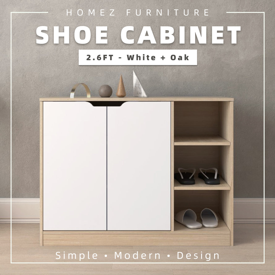 Homez 1.9FT/2.6FT Shoe Cabinet Modernist Design Shoe Rack / Rak Kasut-HMZ-FN-SR-3723/3724/3725