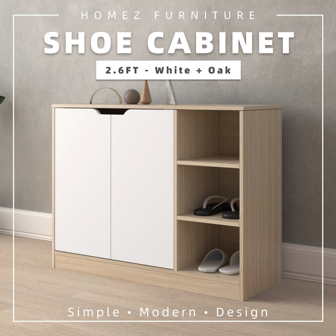 Homez 1.9FT/2.6FT Shoe Cabinet Modernist Design Shoe Rack / Rak Kasut-HMZ-FN-SR-3723/3724/3725