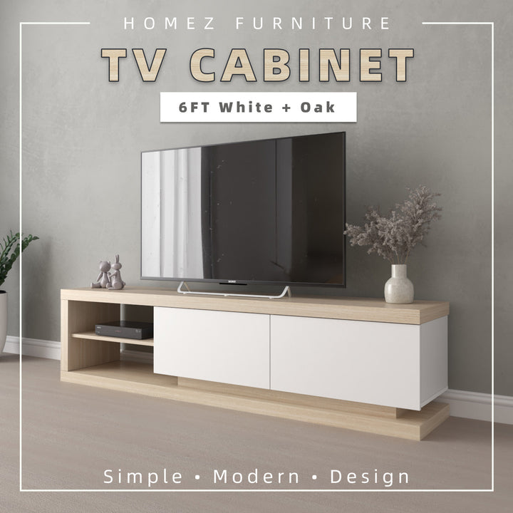 Homez 6FT Jordan Series TV Cabinet Minimalist Oak Katil kayu Kabinet TV-J5917