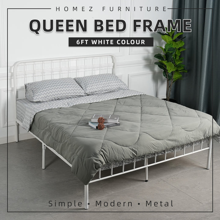 Homez 6.3FT 3V Powder Coated Metal Queen Size Bed Frame-FYDB-0025