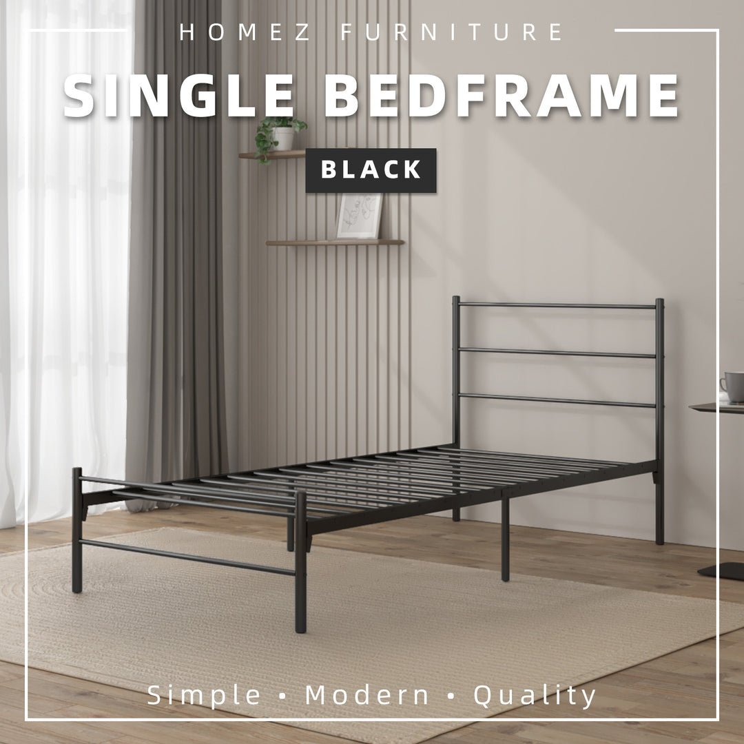 Homez 3V Single Size Powder Coat Metal Bed Frame-FYSB-0015/0011/0005