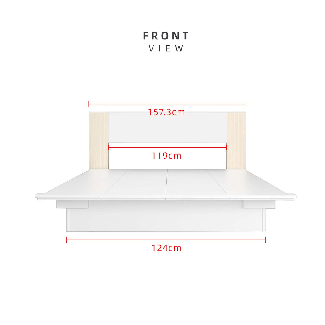 Homez 6.6FT Jordan Series Bed Frame Minimalist Oak Katil kayu queen-J8907