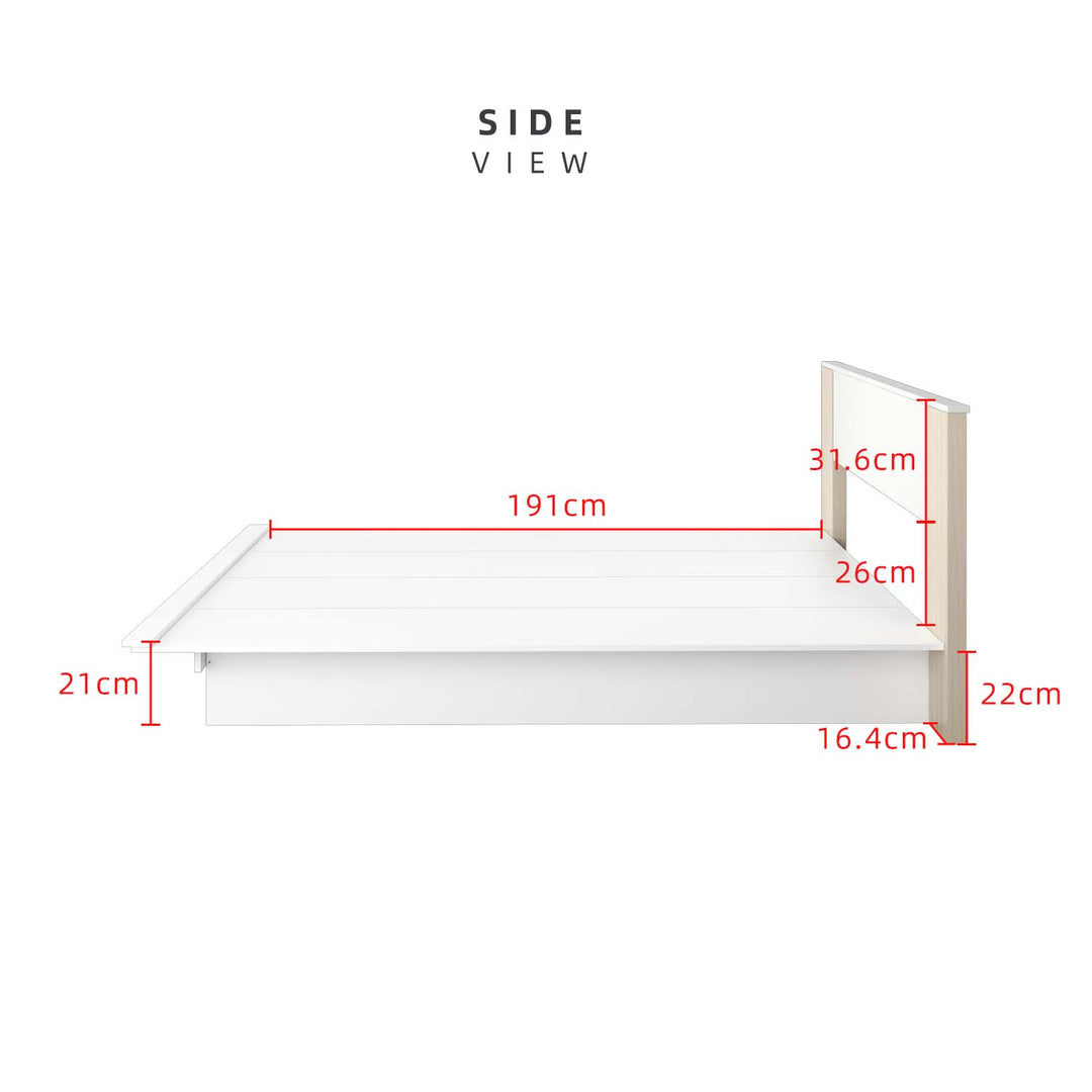 Homez 6.6FT Jordan Series Bed Frame Minimalist Oak Katil kayu queen-J8907