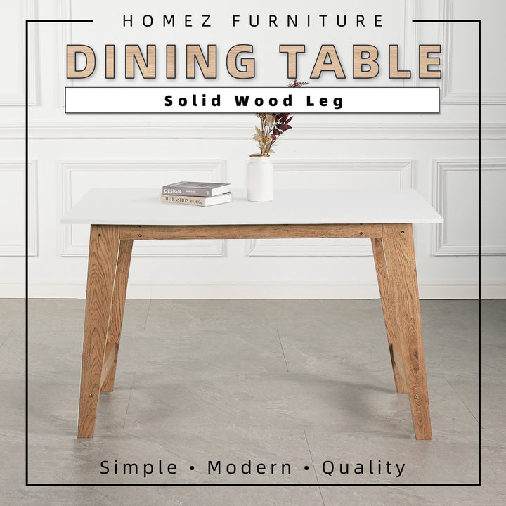 Homez Simona Series Dining Table Solid Board Leg-HMZ-FN-DT-S0006-WT