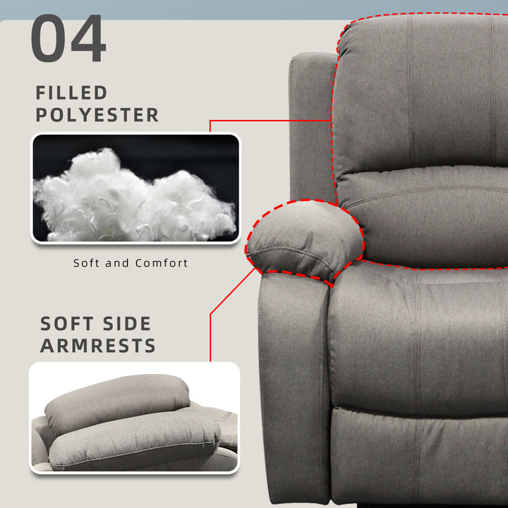 Homez 1 Seater Recliner Sofa TPU/PU Pet Friendly Fabric Linen Fabric Single Seat Sofa Bed SF-522/523/545