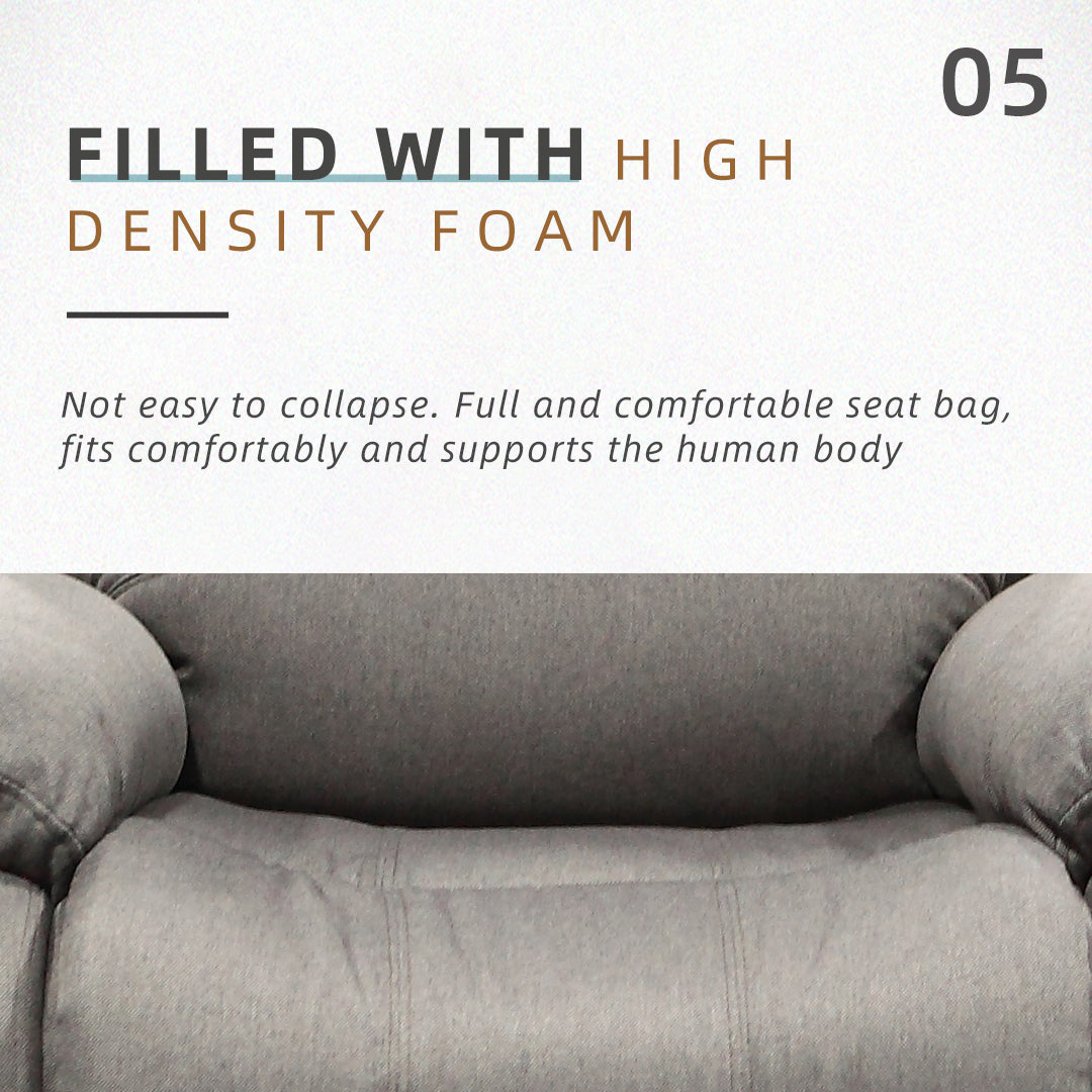 Homez 1 Seater Recliner Sofa TPU/PU Pet Friendly Fabric Linen Fabric Single Seat Sofa Bed SF-522/523/545