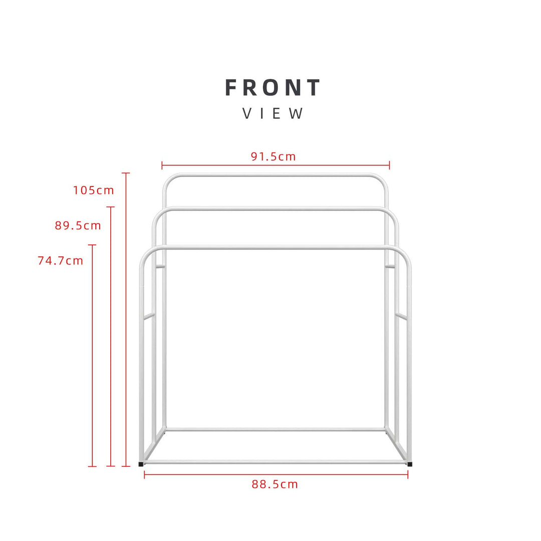 Homez Powder Coat Metal Bathroom Towel Rack White Black - FY103-WT/BK