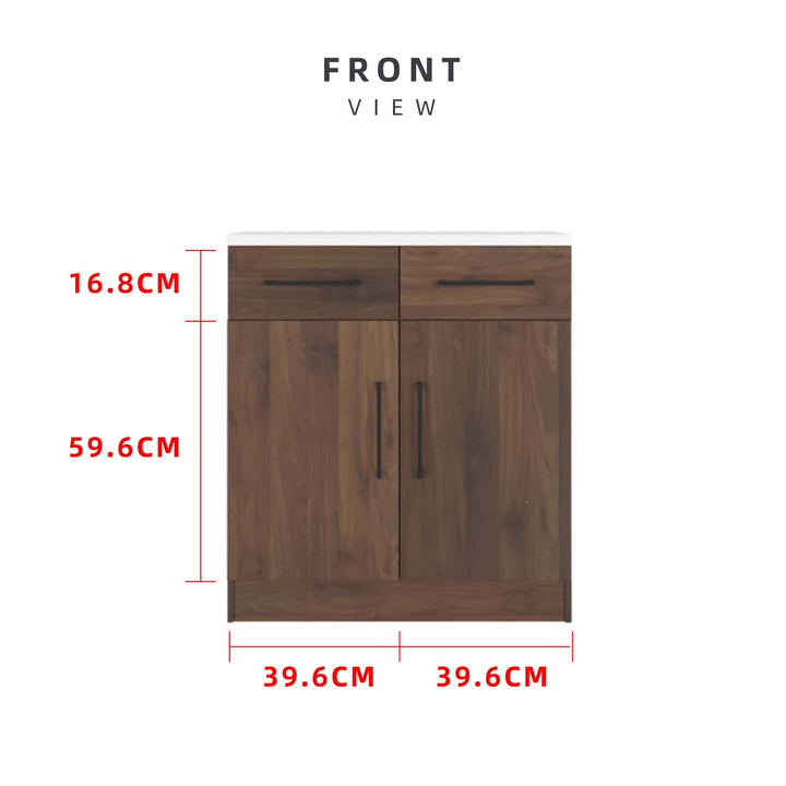 Homez 2.6FT Ventura Series Kitchen Cabinets Base Unit / Kitchen Storage-HMZ-KBC-MFC9080-WN