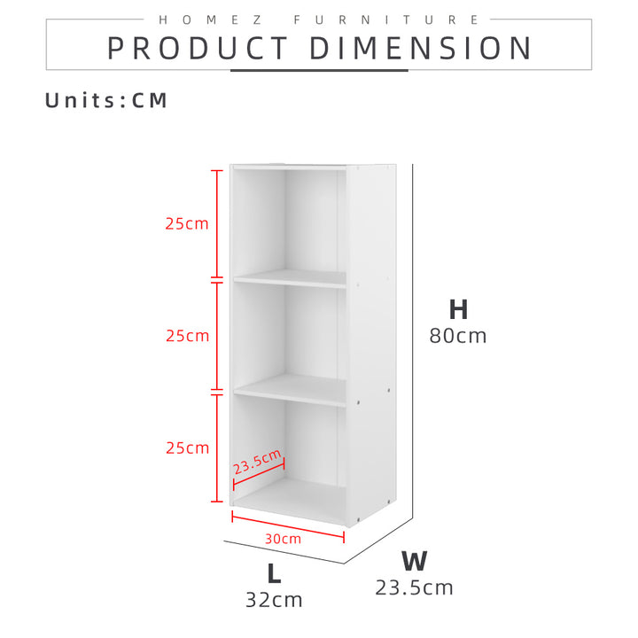 Homez 3/4/5 Tier Wooden Utility Cabinet Multi Purpose Functional Bookcase Storage Rack Alvin -1001/1010/1011/1021