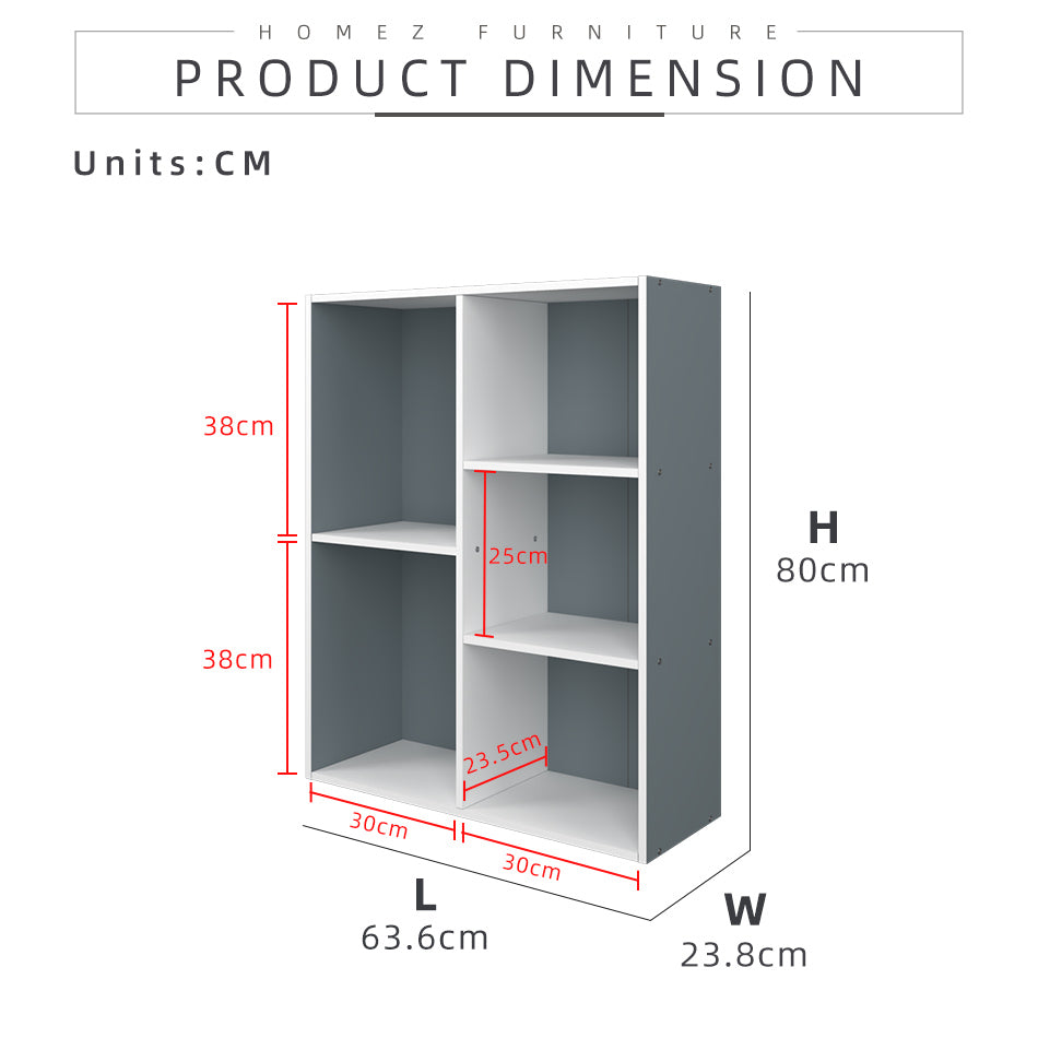 Homez 3/4/5 Tier Wooden Utility Cabinet Multi Purpose Functional Bookcase Storage Rack Alvin -1001/1010/1011/1021