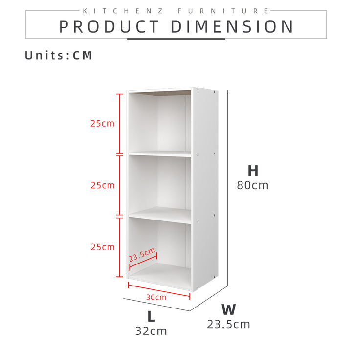 Homez 3/4/5 Tier Wooden Utility Cabinet Multi Purpose Functional Bookcase Storage Rack Alvin -1001/1010/1011/1021