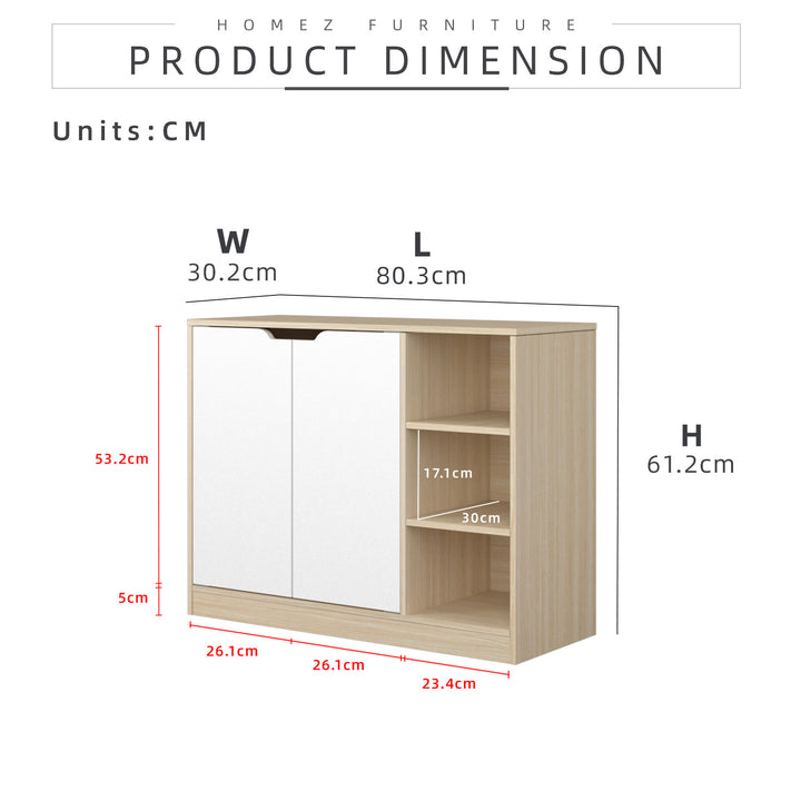 Homez 1.9FT/2.6FT Shoe Cabinet Modernist Design Shoe Rack / Rak Kasut-HMZ-FN-SR-3723/3724/3725