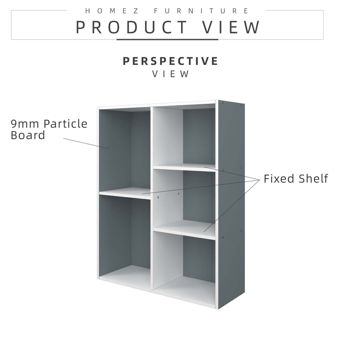 Homez 3/4/5 Tier Wooden Utility Cabinet Multi Purpose Functional Bookcase Storage Rack Alvin -1001/1010/1011/1021