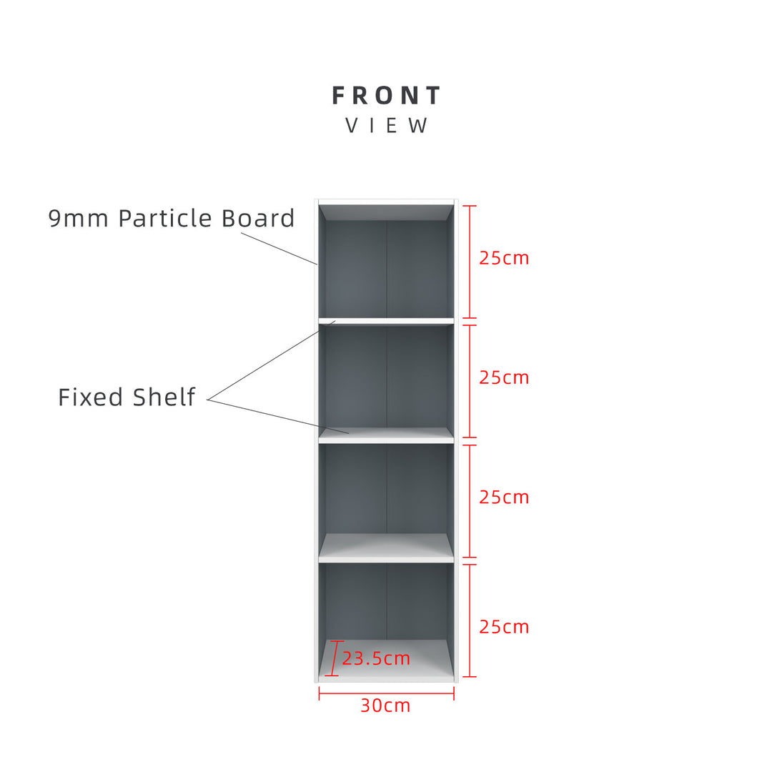 Homez 3/4/5 Tier Wooden Utility Cabinet Multi Purpose Functional Bookcase Storage Rack Alvin -1001/1010/1011/1021