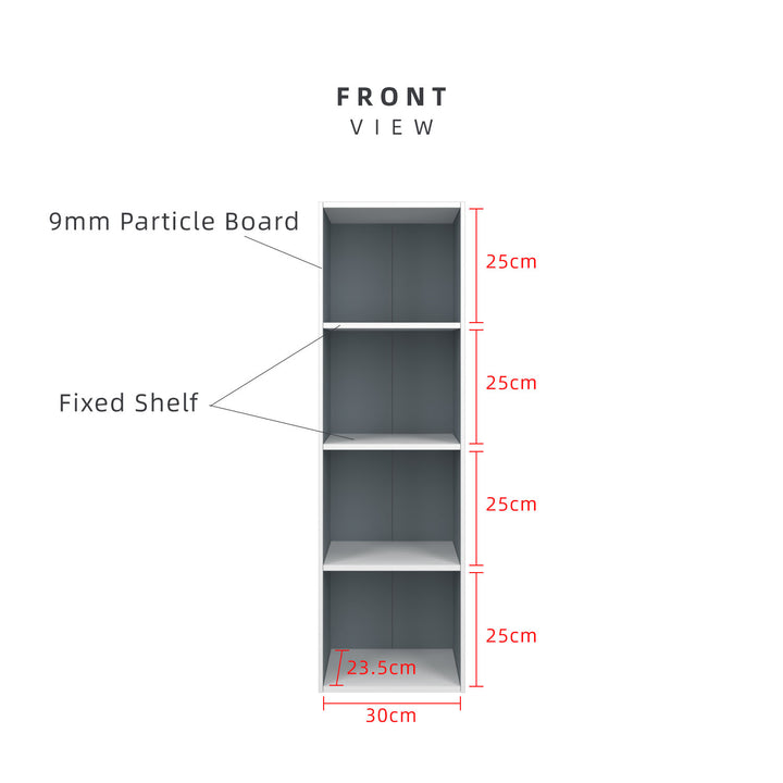 Homez 3/4/5 Tier Wooden Utility Cabinet Multi Purpose Functional Bookcase Storage Rack Alvin -1001/1010/1011/1021