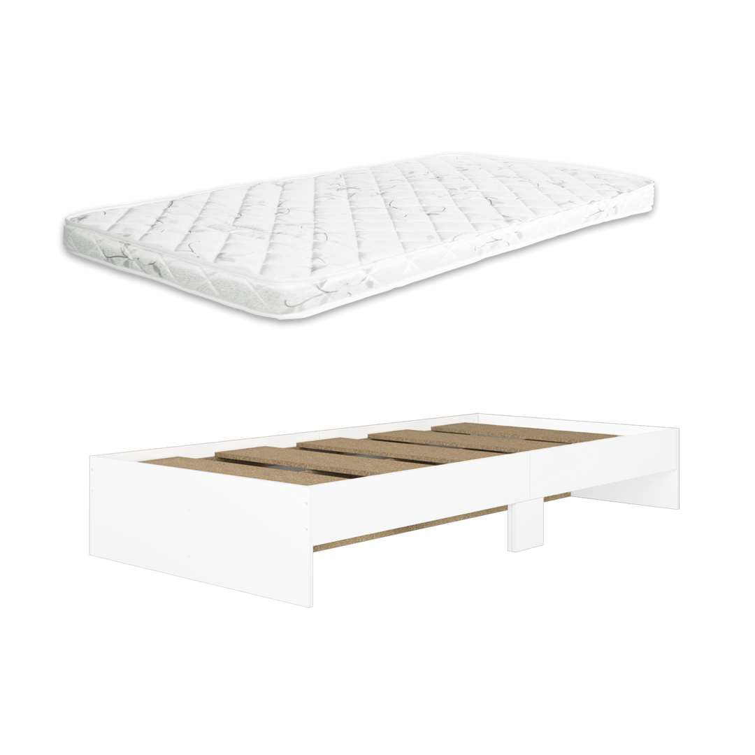 [COMBO] Homez Wooden Single Bed Frame with Headboard / without Headboard + 4 Inch Student High Density Rebond Foam Mattress-BF-8002/8022