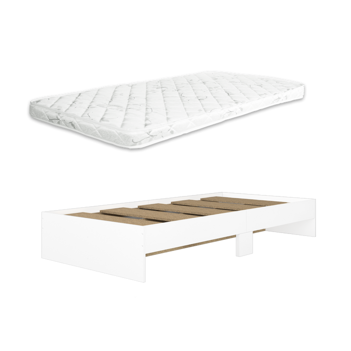 [COMBO] Homez Wooden Single Bed Frame with Headboard / without Headboard + 4 Inch Student High Density Rebond Foam Mattress-BF-8002/8022