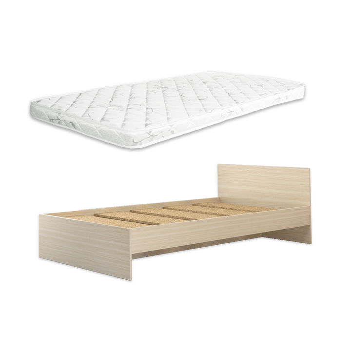 [COMBO] Homez Wooden Single Bed Frame with Headboard / without Headboard + 4 Inch Student High Density Rebond Foam Mattress-BF-8002/8022