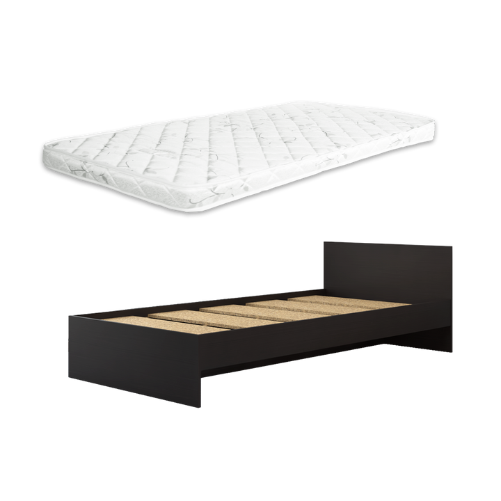 [COMBO] Homez Wooden Single Bed Frame with Headboard / without Headboard + 4 Inch Student High Density Rebond Foam Mattress-BF-8002/8022