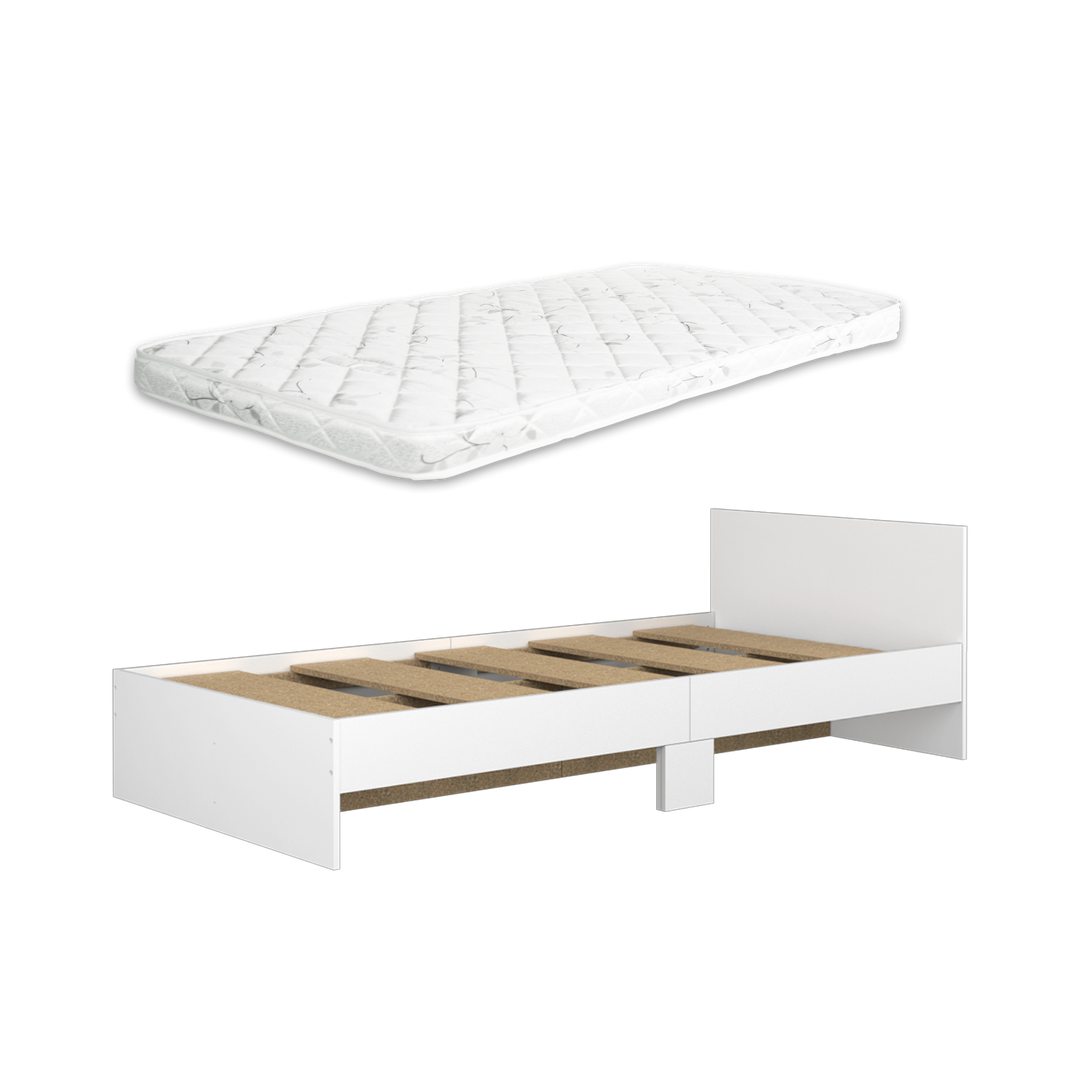 [COMBO] Homez Wooden Single Bed Frame with Headboard / without Headboard + 4 Inch Student High Density Rebond Foam Mattress-BF-8002/8022