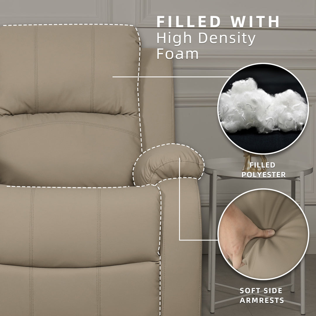 Homez 1 Seater Recliner Sofa TPU/PU Pet Friendly Fabric Linen Fabric Single Seat Sofa Bed SF-522/523/545