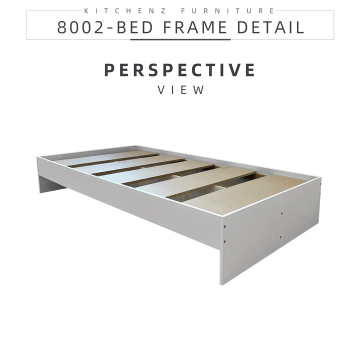 Homez Wooden Single / Queen Bed Frame Single hard bed frame board bedroom Minimalist - White 8002/8003