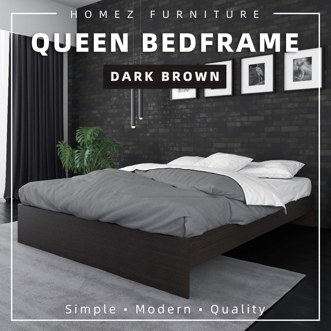 Homez Wooden Single / Queen Bed Frame Single hard bed frame board bedroom Minimalist - White 8002/8003