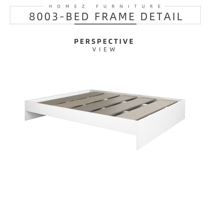 Homez Wooden Single / Queen Bed Frame Single hard bed frame board bedroom Minimalist - White 8002/8003