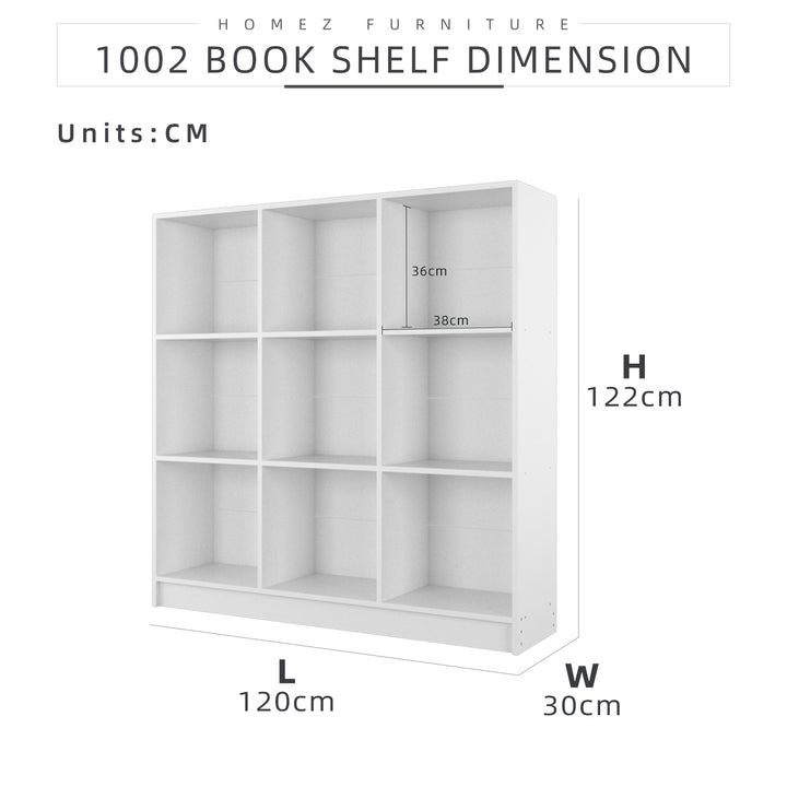 Homez Book Shelf Book Rack Divider Cabinet with 9 Compartments storage shelf display cabinet 1002