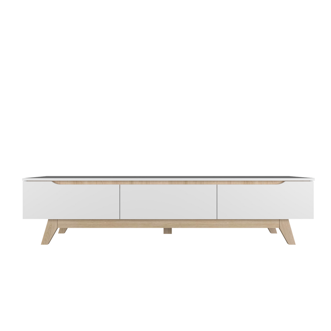 Homez 4FT / 5FT / 6FT TV Cabinet wooden TV Console living room Minimalist with PVC Leg white- 5914/5916/5926