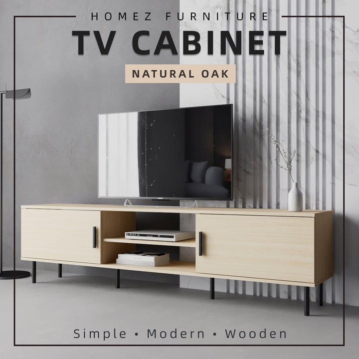 Homez 4FT / 5FT / 6FT TV Cabinet wooden TV Console living room Minimalist with PVC Leg white- 5914/5916/5926