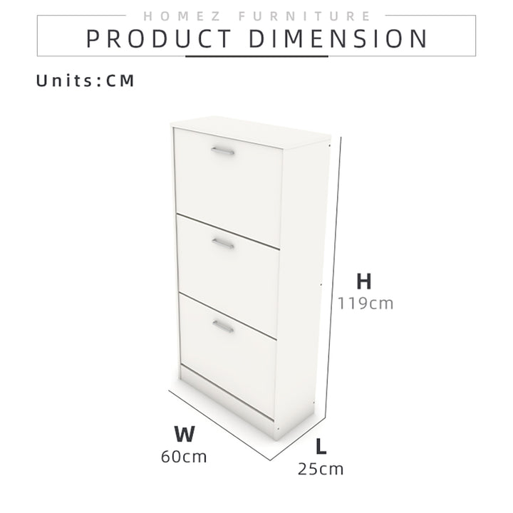 Homez Wooden Shoe Cabinet Flip Shoe Rack Large Storage Compartment organizer With Door - 3000 / 3001