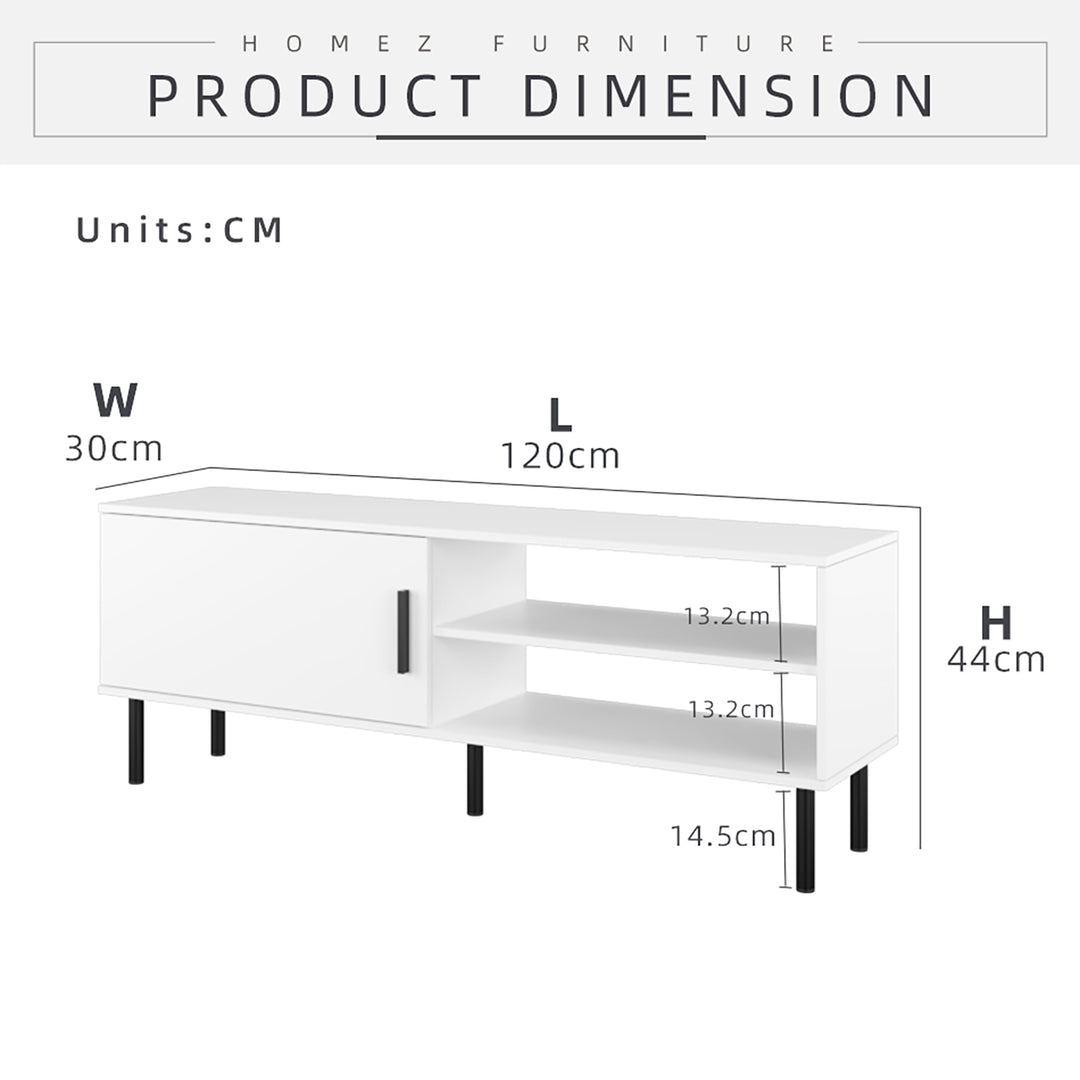 Homez 4FT / 5FT / 6FT TV Cabinet wooden TV Console living room Minimalist with PVC Leg white- 5914/5916/5926