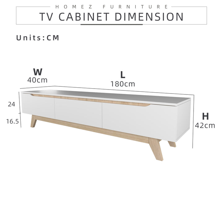 Homez 4FT / 5FT / 6FT TV Cabinet wooden TV Console living room Minimalist with PVC Leg white- 5914/5916/5926