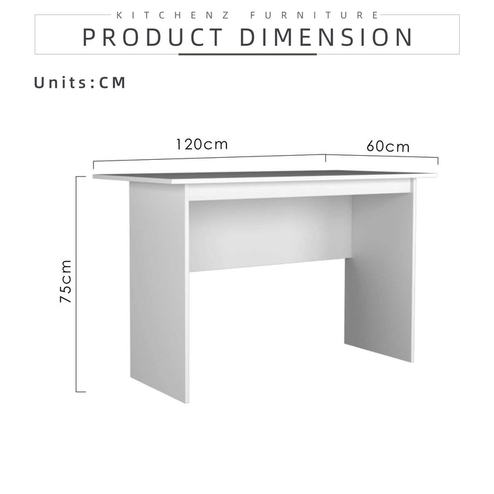 Homez 4FT Writing Table Solid Board with 1 Locker + 2 Drawers / Banquet Table with Metal Leg